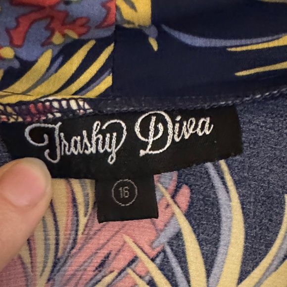 Trashy Diva Seaside Gown Pineapple Floral Kimono Maxi Dress sz 16 - Picture 6 of 9